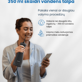 moteris naudojasi Stormo irigatoriumi