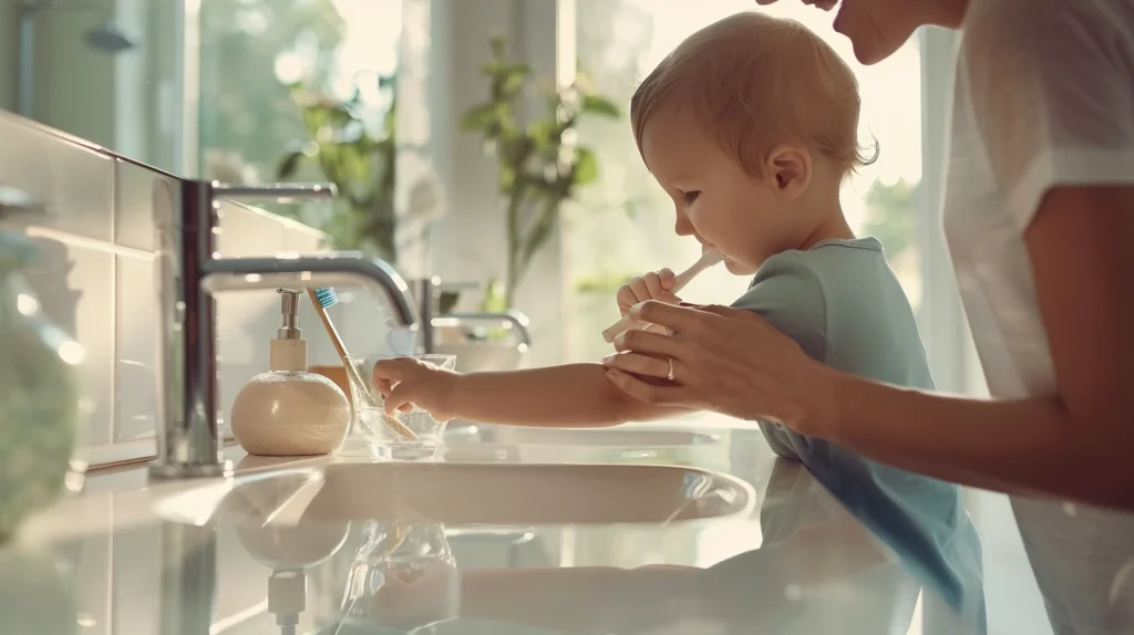 dantų valymo rutina prieš miega