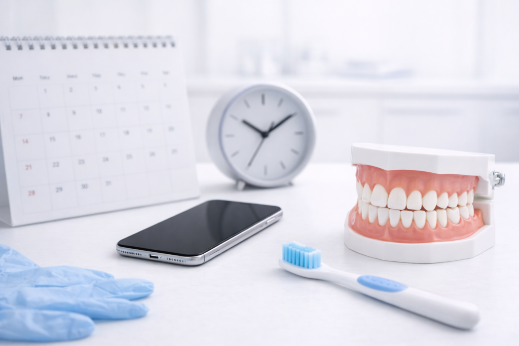 Priminti apie kontrolinę apžiūrą ir galutinį danties atstatymą po kanalų gydymo.